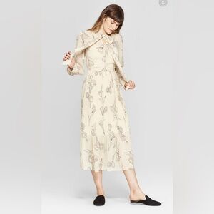 A New Day Target Floral Tie-Neck Midi Dress – Size Large